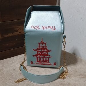 Stylish Blue and Red Chinese To Go Pagoda Women Bag